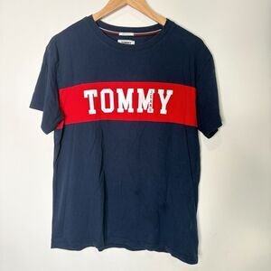 Tommy Hilfiger Jeans Shirt T shirt Short Sleeve Navy Blue Color Block Men L